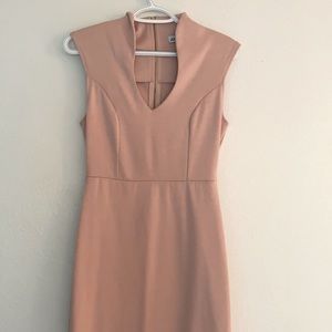 Fitted pink body con dress